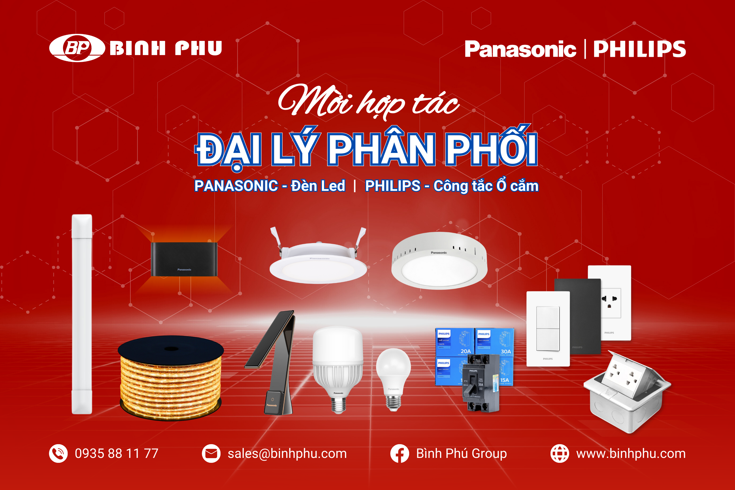 Mời hợp tác - Đại lý phân phối Đèn Led Panasonic & Công tắc Ổ cắm Philips